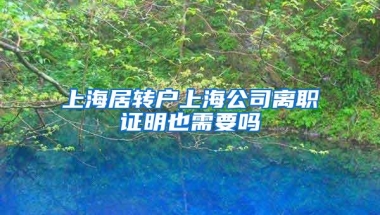 上海居转户上海公司离职证明也需要吗