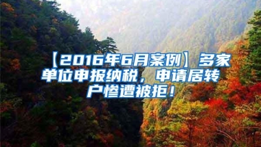 【2016年6月案例】多家单位申报纳税，申请居转户惨遭被拒！