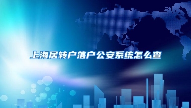 上海居转户落户公安系统怎么查