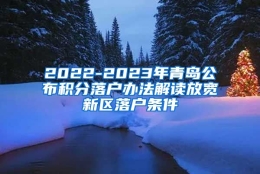 2022-2023年青岛公布积分落户办法解读放宽新区落户条件