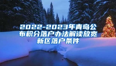 2022-2023年青岛公布积分落户办法解读放宽新区落户条件