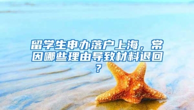 留学生申办落户上海，常因哪些理由导致材料退回？