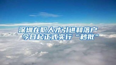 深圳在职人才引进和落户 今日起正式实行“秒批”