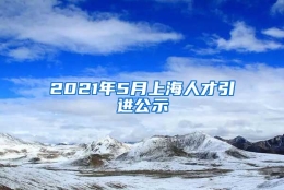 2021年5月上海人才引进公示