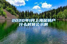 2020年1月上海居转户什么时候公示啊