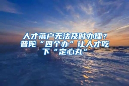 人才落户无法及时办理？普陀“四个办”让人才吃下“定心丸”