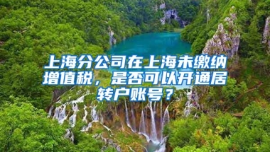 上海分公司在上海未缴纳增值税，是否可以开通居转户账号？