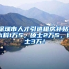 深圳市人才引进租房补贴：本科1万5，硕士2万5，博士3万！