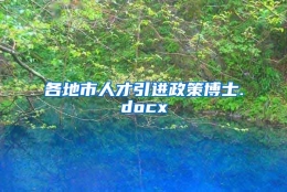 各地市人才引进政策博士.docx