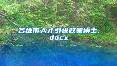 各地市人才引进政策博士.docx