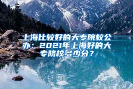 上海比较好的大专院校公办：2021年上海好的大专院校多少分？