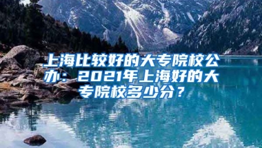 上海比较好的大专院校公办：2021年上海好的大专院校多少分？