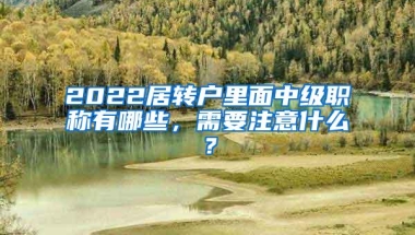 2022居转户里面中级职称有哪些，需要注意什么？