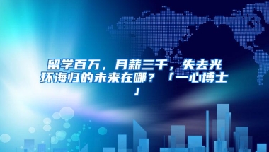 留学百万，月薪三千，失去光环海归的未来在哪？「一心博士」