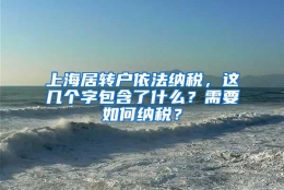 上海居转户依法纳税，这几个字包含了什么？需要如何纳税？