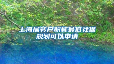 上海居转户职称最低社保规划可以申请