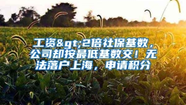 工资>2倍社保基数，公司却按最低基数交！无法落户上海，申请积分