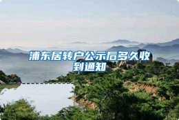 浦东居转户公示后多久收到通知