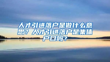 人才引进落户是做什么意思？人才引进落户是集体户口吗？