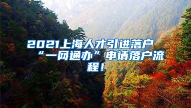 2021上海人才引进落户“一网通办”申请落户流程！