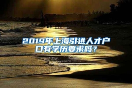 2019年上海引进人才户口有学历要求吗？