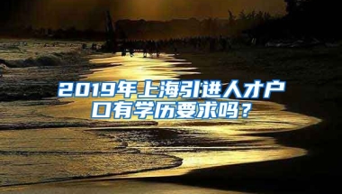 2019年上海引进人才户口有学历要求吗？