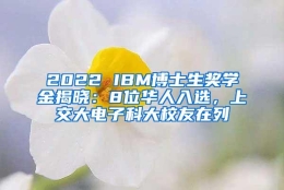 2022 IBM博士生奖学金揭晓：8位华人入选，上交大电子科大校友在列