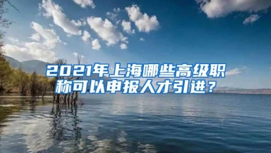 2021年上海哪些高级职称可以申报人才引进？