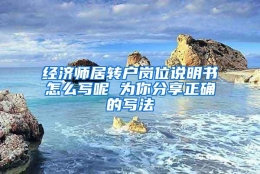 经济师居转户岗位说明书怎么写呢 为你分享正确的写法