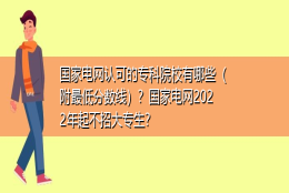 国家电网认可的专科院校有哪些（附最低分数线）？国家电网2022年起不招大专生？