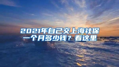 2021年自己交上海社保一个月多少钱？看这里