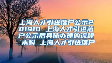 上海人才引进落户公示201910 上海人才引进落户公示后具体办理的流程 本科 上海人才引进落户