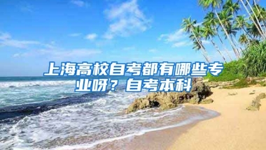 上海高校自考都有哪些专业呀？自考本科