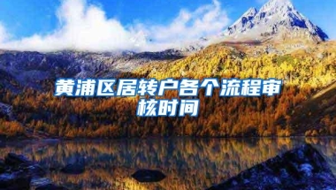 黄浦区居转户各个流程审核时间