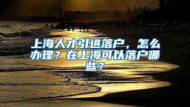 上海人才引进落户，怎么办理？在上海可以落户哪些？