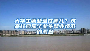 大学生就业难在哪儿？对高校应届毕业生就业情况的调查