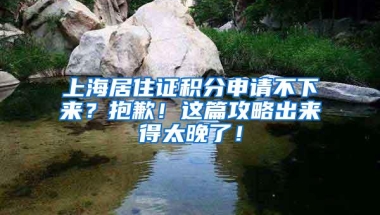 上海居住证积分申请不下来？抱歉！这篇攻略出来得太晚了！