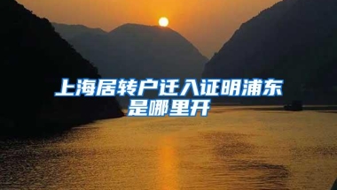 上海居转户迁入证明浦东是哪里开