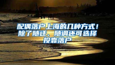 配偶落户上海的几种方式！除了随迁、随调还可选择投靠落户