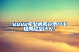 2022年北京积分落户申报流程是什么？