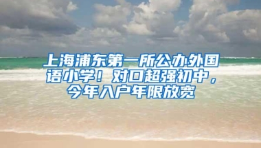 上海浦东第一所公办外国语小学！对口超强初中，今年入户年限放宽