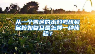 从一个普通的本科考研到名校如复旦是怎样一种体验？