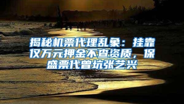 揭秘机票代理乱象：挂靠仅万元押金不查资质，保盛票代曾坑张艺兴