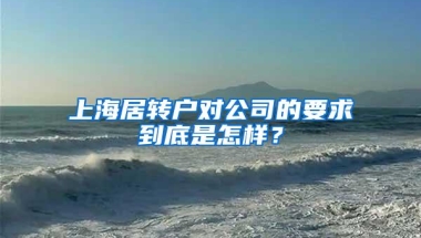 上海居转户对公司的要求到底是怎样？