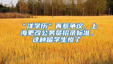 “洋学历”再惹争议，上海更改公务员招录标准，这种留学生惨了