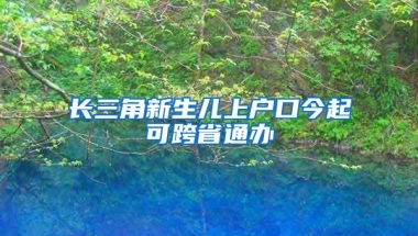 长三角新生儿上户口今起可跨省通办