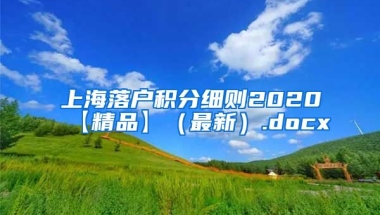 上海落户积分细则2020【精品】（最新）.docx