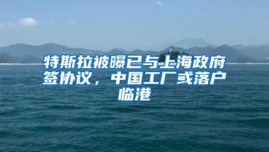 特斯拉被曝已与上海政府签协议，中国工厂或落户临港