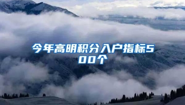 今年高明积分入户指标500个