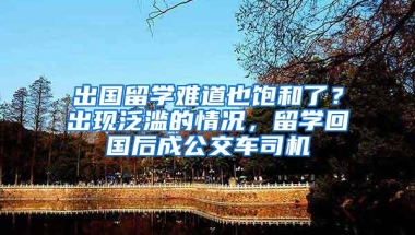 出国留学难道也饱和了？出现泛滥的情况，留学回国后成公交车司机